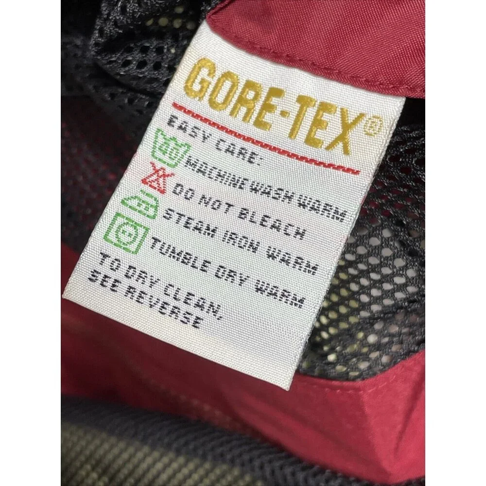 Cabelas Rain Jacket Mens Size Small Red‎ Full Zip Snap Up Hooded Outdoors Gorp - Picture 14 of 16